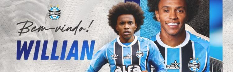 官方：格雷米奥免签巴西37岁边锋威廉，合同至2026年年底